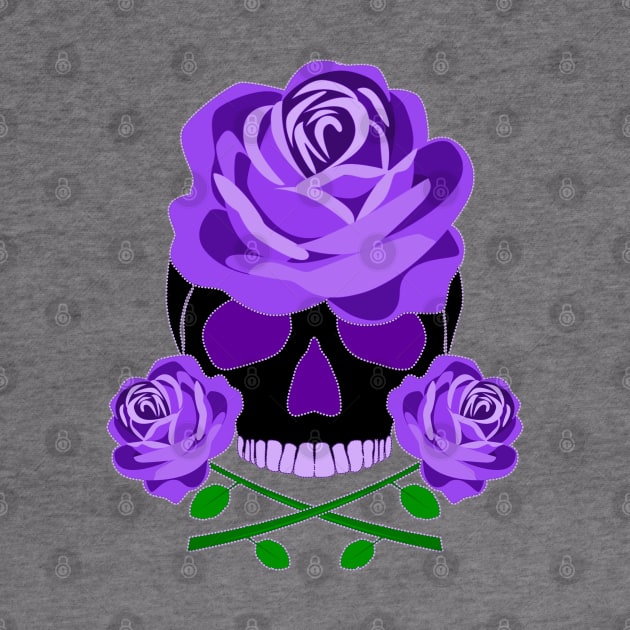 Purple Rose Skull by Nuletto